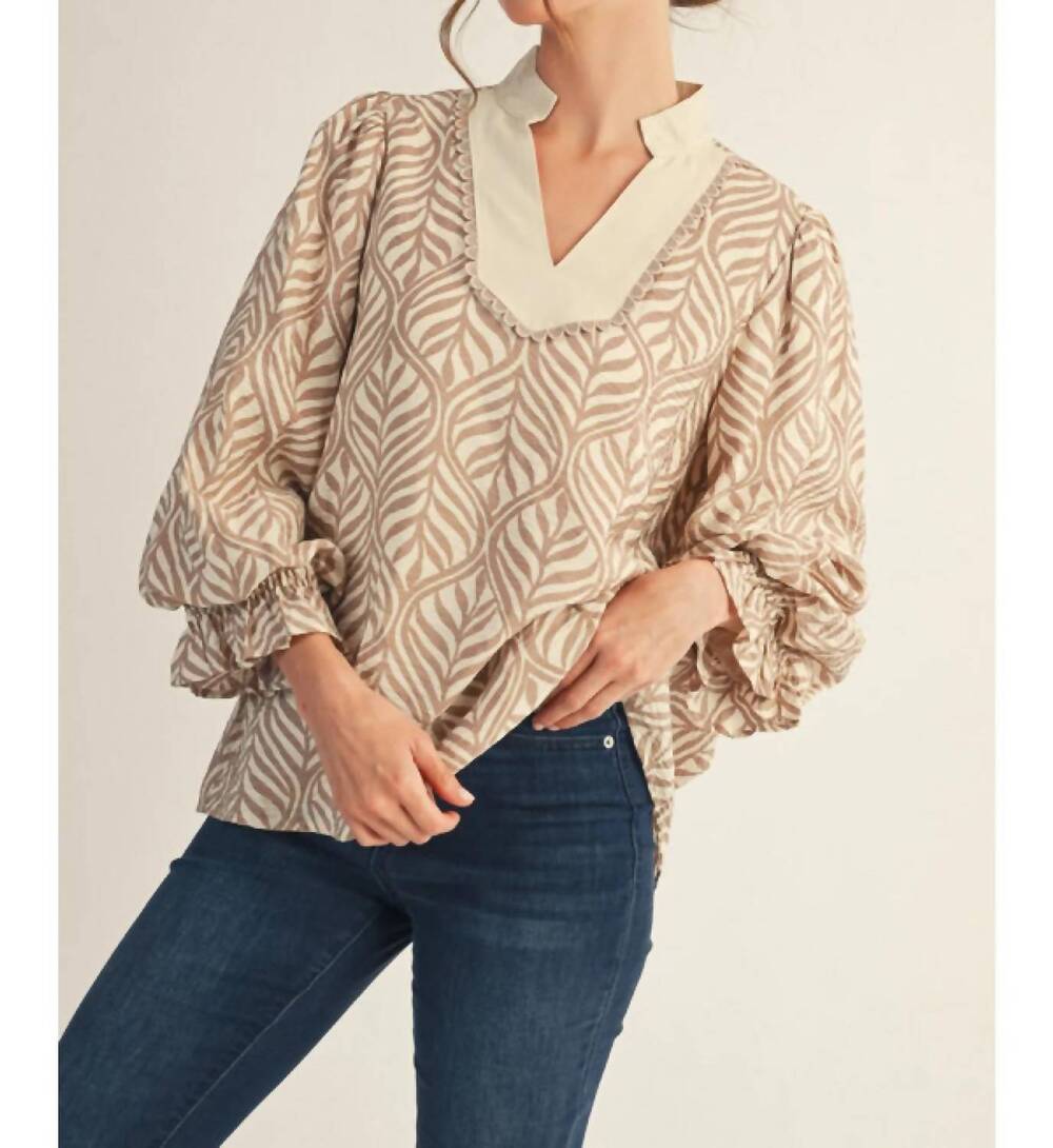 NEW JODIFL women's potter blouse in taupe